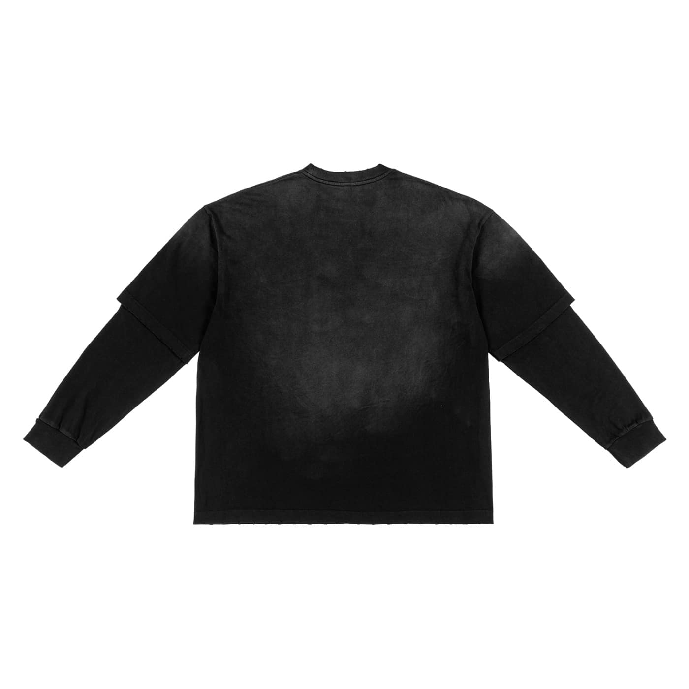 sunfade hand frayed faux two piece t shirt