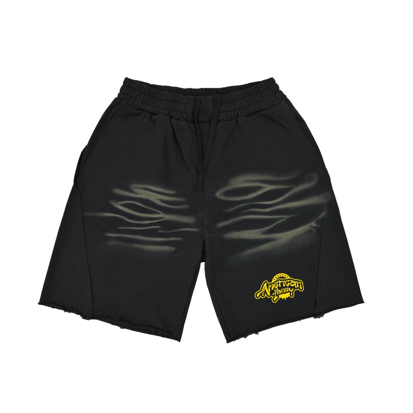 vintage washed tiger stripes short pants