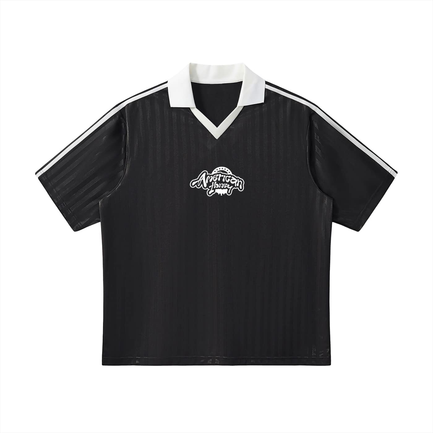 contrast collar striped soccer jersey
