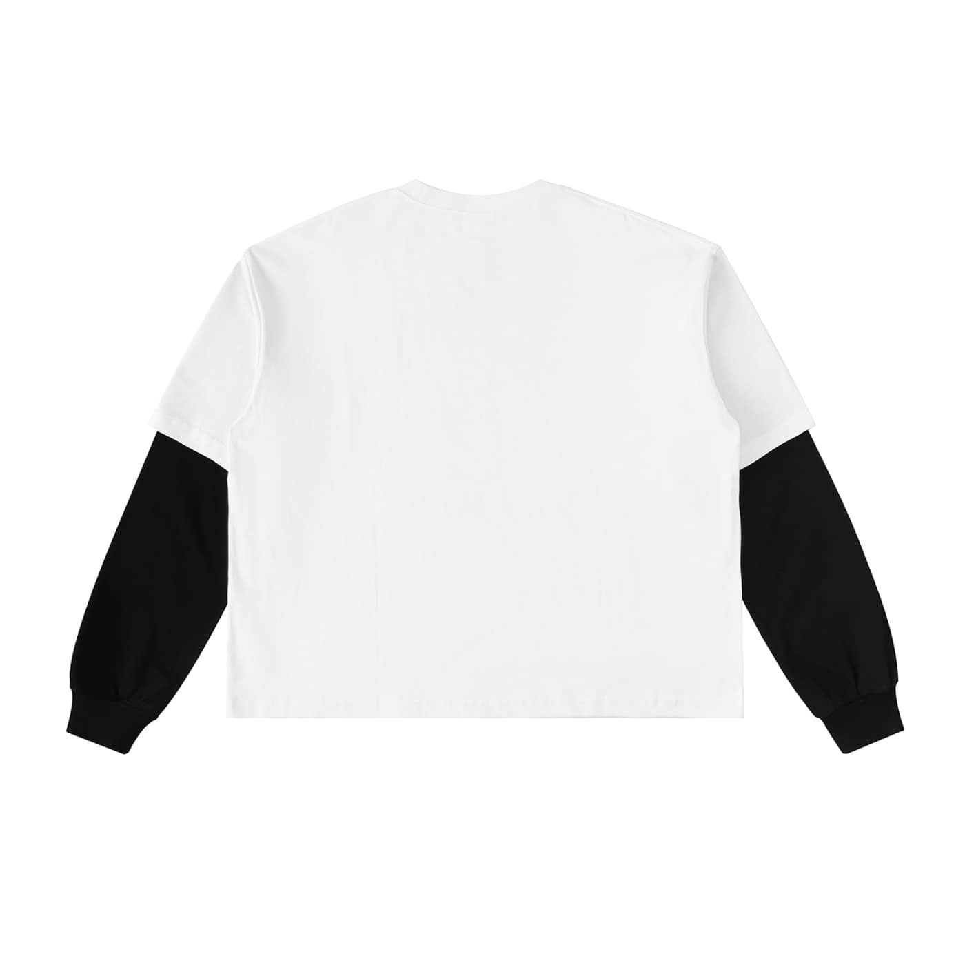 layered contrast sleeve cotton t shirt