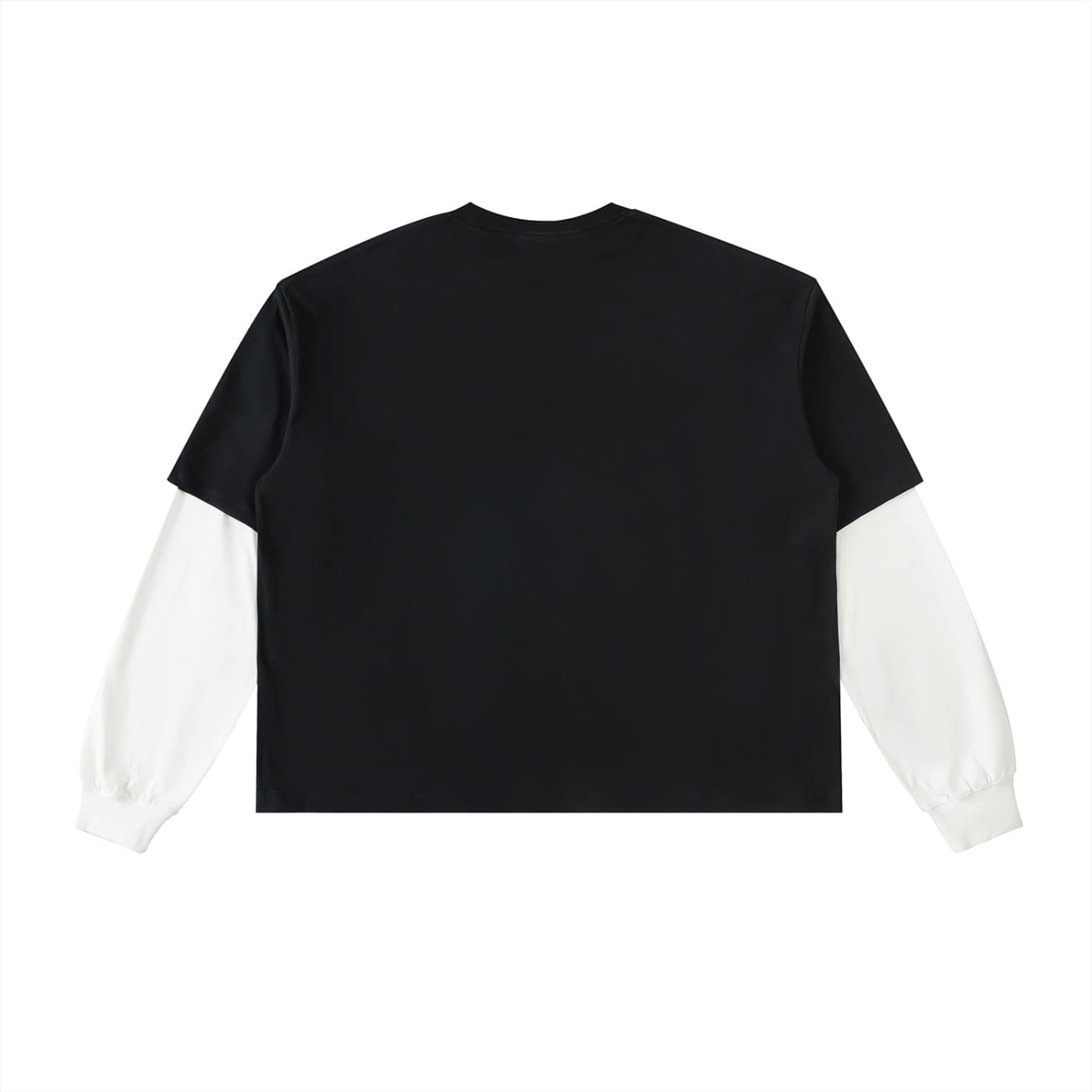 layered contrast sleeve cotton t shirt