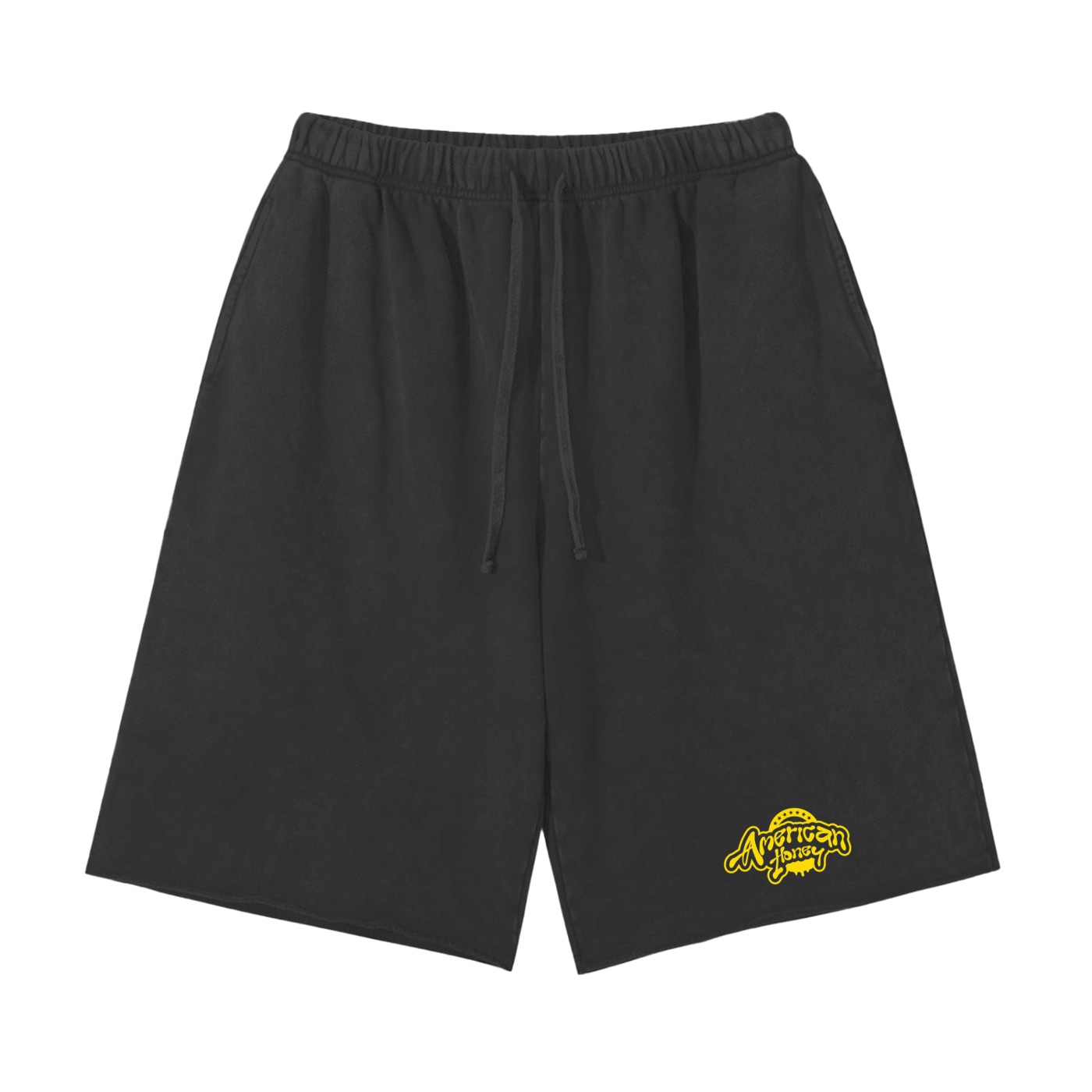 Snow Washed Raw Hem Shorts