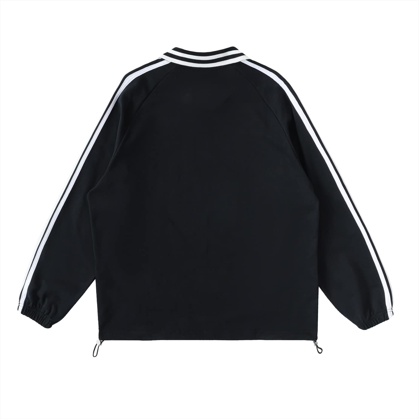 contrast striped lapel collar sweatshirt